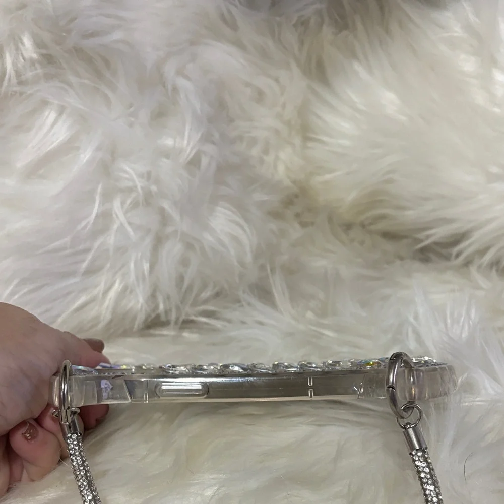 Rhinestone Phone Case with Strap- IPhone 14 Plus